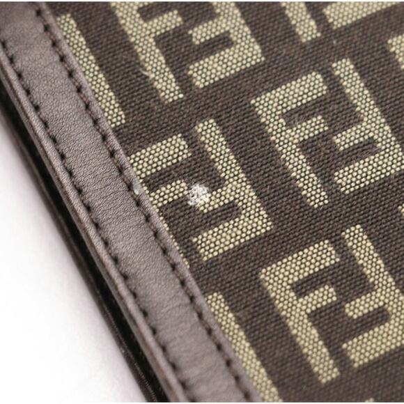 Fendi Trifold Wallet in Brown FF Zucca Jacquard Canvas with Leather Trim - Picture 8 of 10